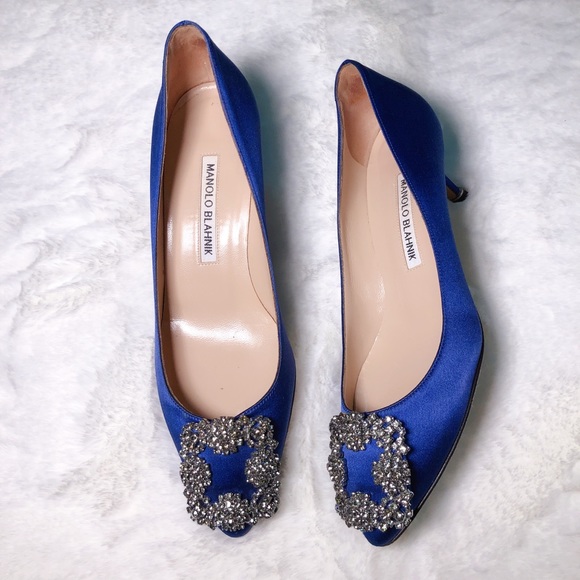 ❤️SOLD❤️Manolo Blahnik hangisi pumps royal blue 36 - Picture 1 of 10